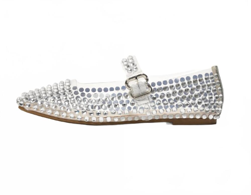 NEW CAPE ROBBIN women's gipsy stones flats in clear